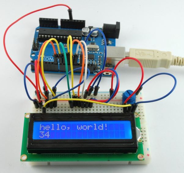 نمایش متن روی LCD کاراکتری  با arduino