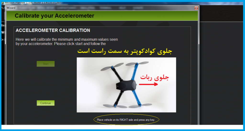 قرارگيري جلوي ربات در سمت راست