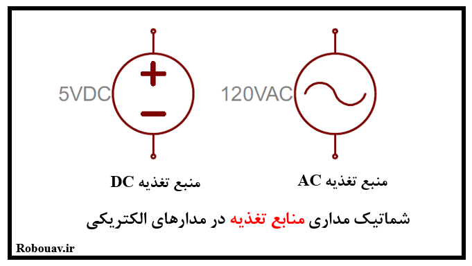 شماتیک منابع تغذیه در مدارهای الکتریکی