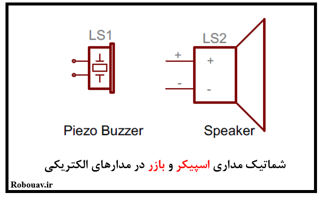 شماتیک اسپیکر و بازر در مدارهای الکتریکی