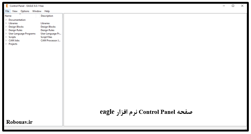 صفحه Control Panel - آموزش eagle