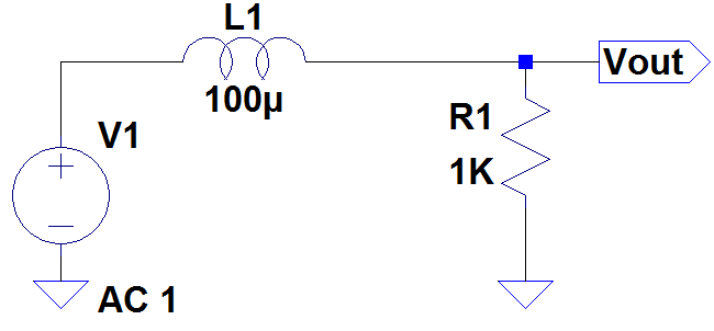 مدار RL به عنوان یک فیلتر پایین گذر