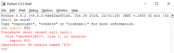 import کردن کتابخانه PIL قبل از نصب آن با pip 