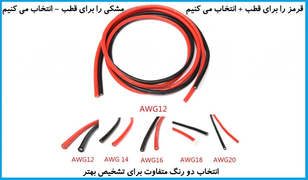 قطب مثبت و منفی در سیم