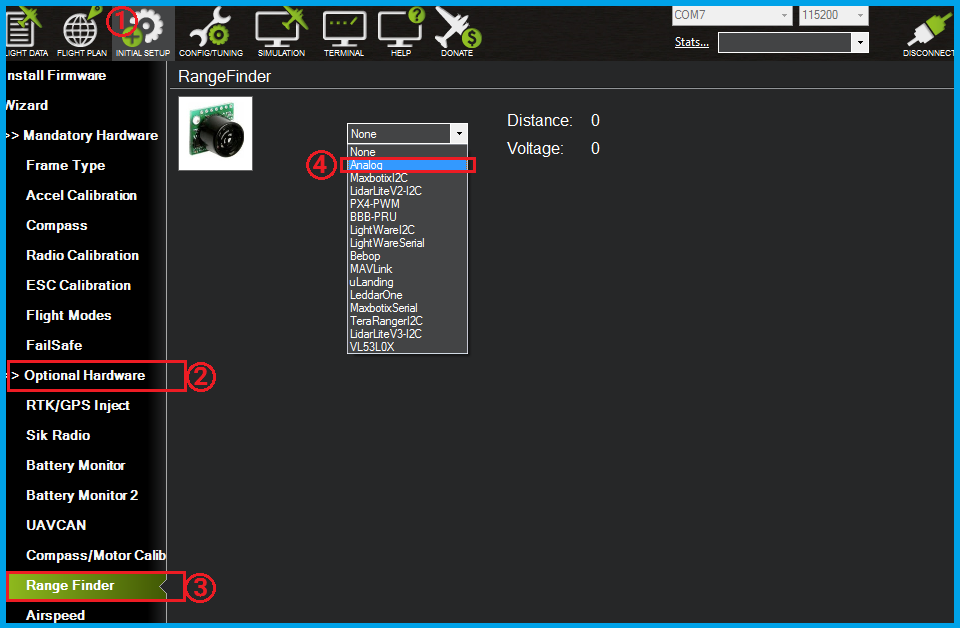 mission planner setup for apm